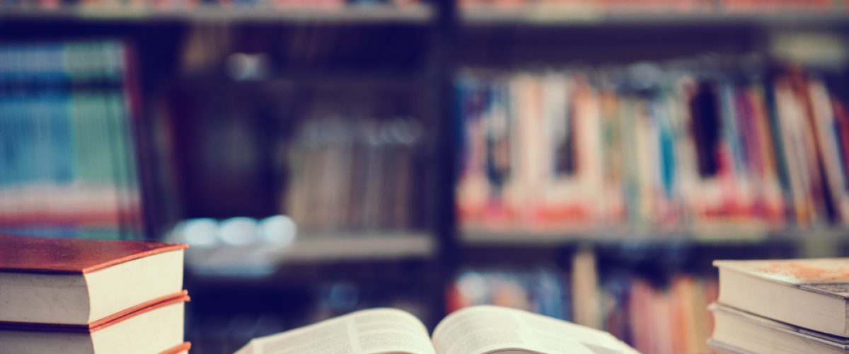 book-library-with-open-textbook